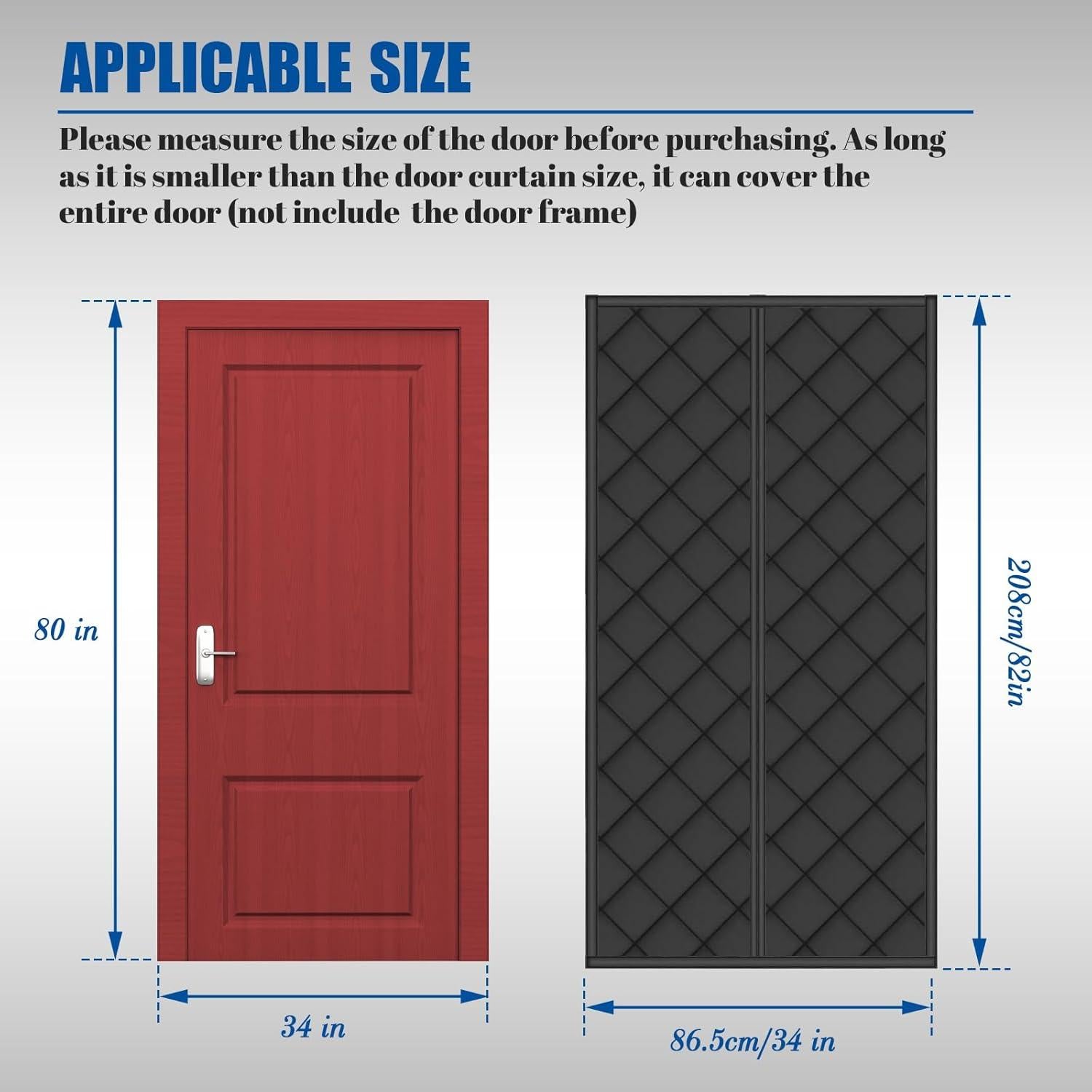 Cortina Térmica Aislante Magnética Peryiter 81x203 cm Negra