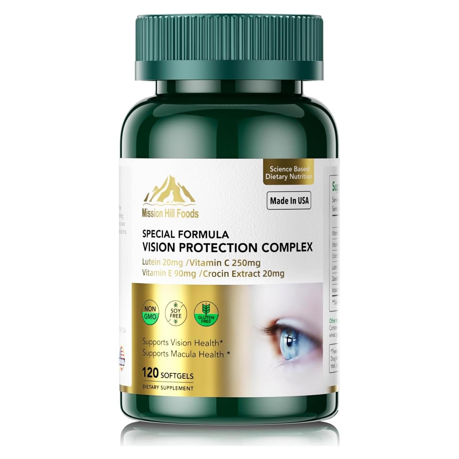 Suplemento de Luteína 20mg con Zeaxantina Mission Hill 120 Softgels