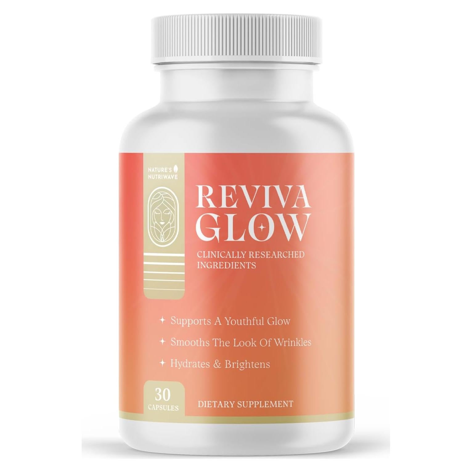 Cápsulas RevivaGlow Nature's NutriWave - Suplemento Piel 30 Unidades