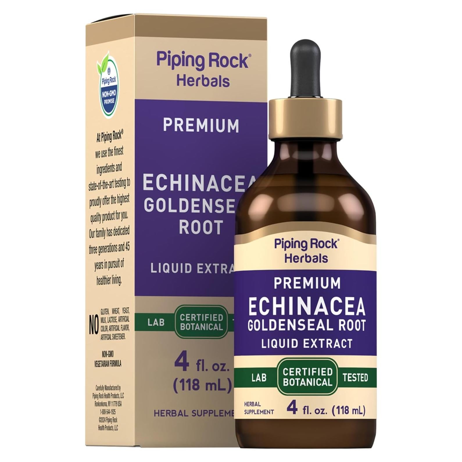 Tintura de Echinacea y Goldenseal Piping Rock 118 ml - Suplemento Herbal