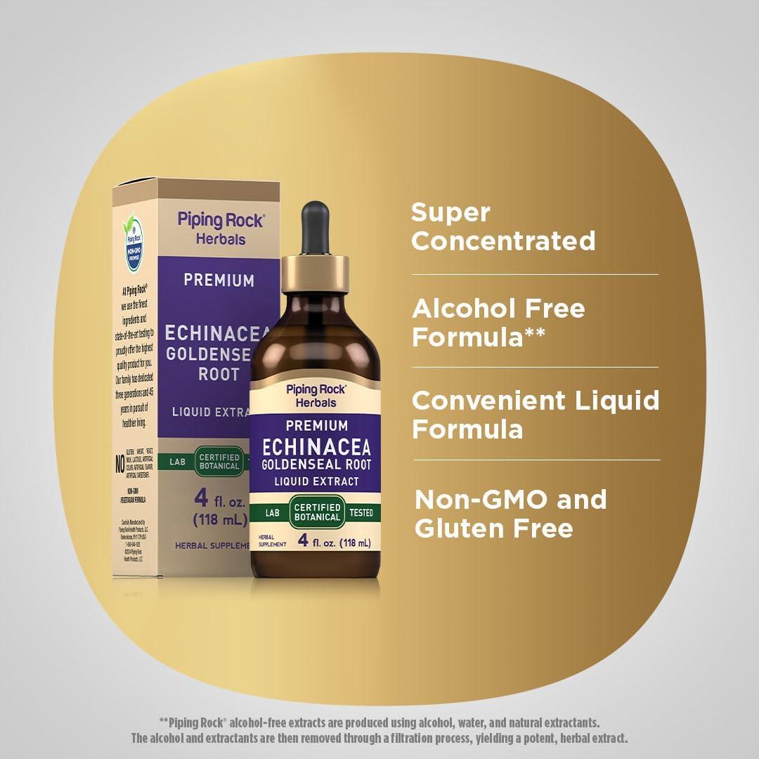 Tintura de Echinacea y Goldenseal Piping Rock 118 ml - Suplemento Herbal