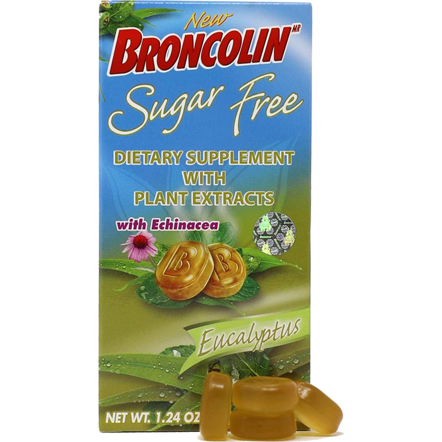 Caramelos Broncolin Sin Azúcar con Eucalipto y Equinácea - 32 Unidades