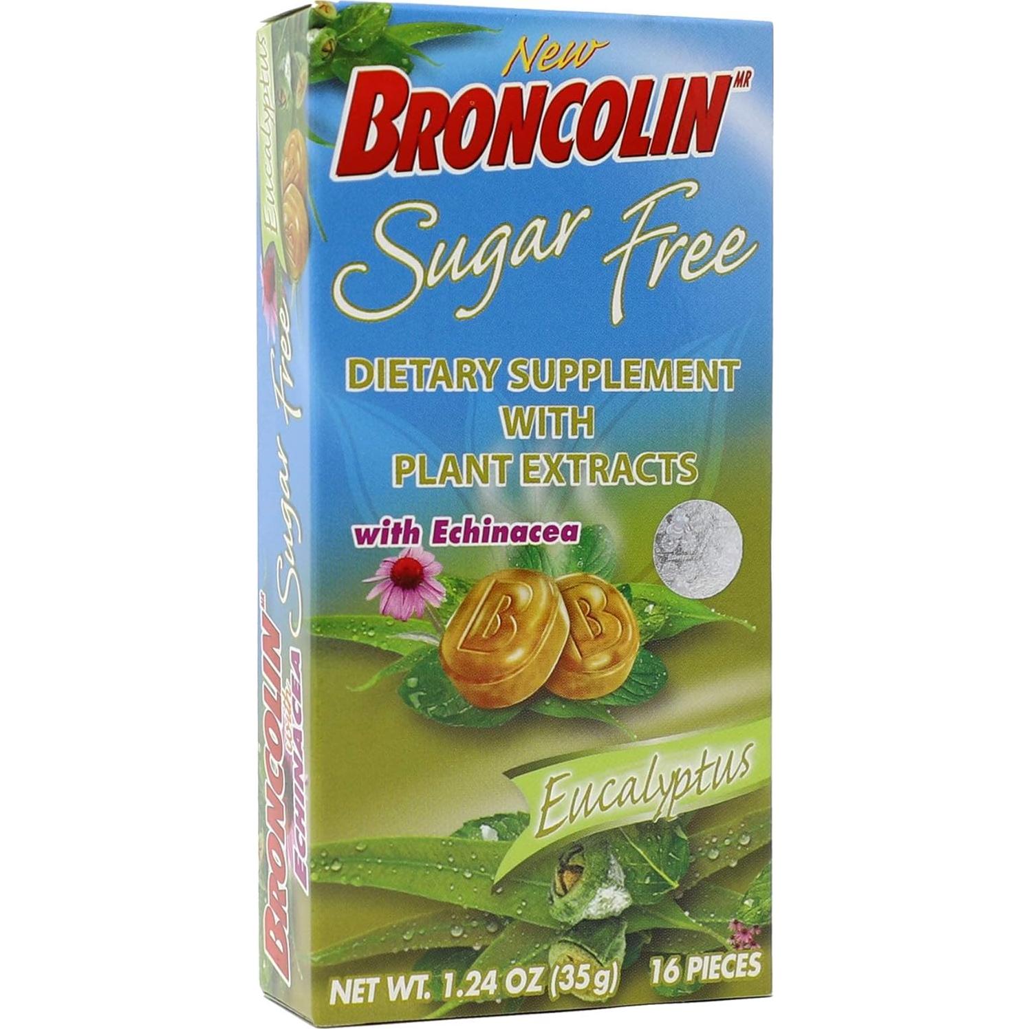 Caramelos Broncolin Sin Azúcar con Eucalipto y Equinácea - 32 Unidades