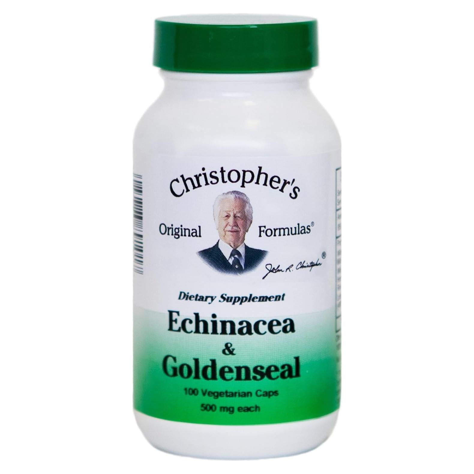 Cápsulas Vegetarianas Echinacea y Goldenseal Christopher - 100 Unidades