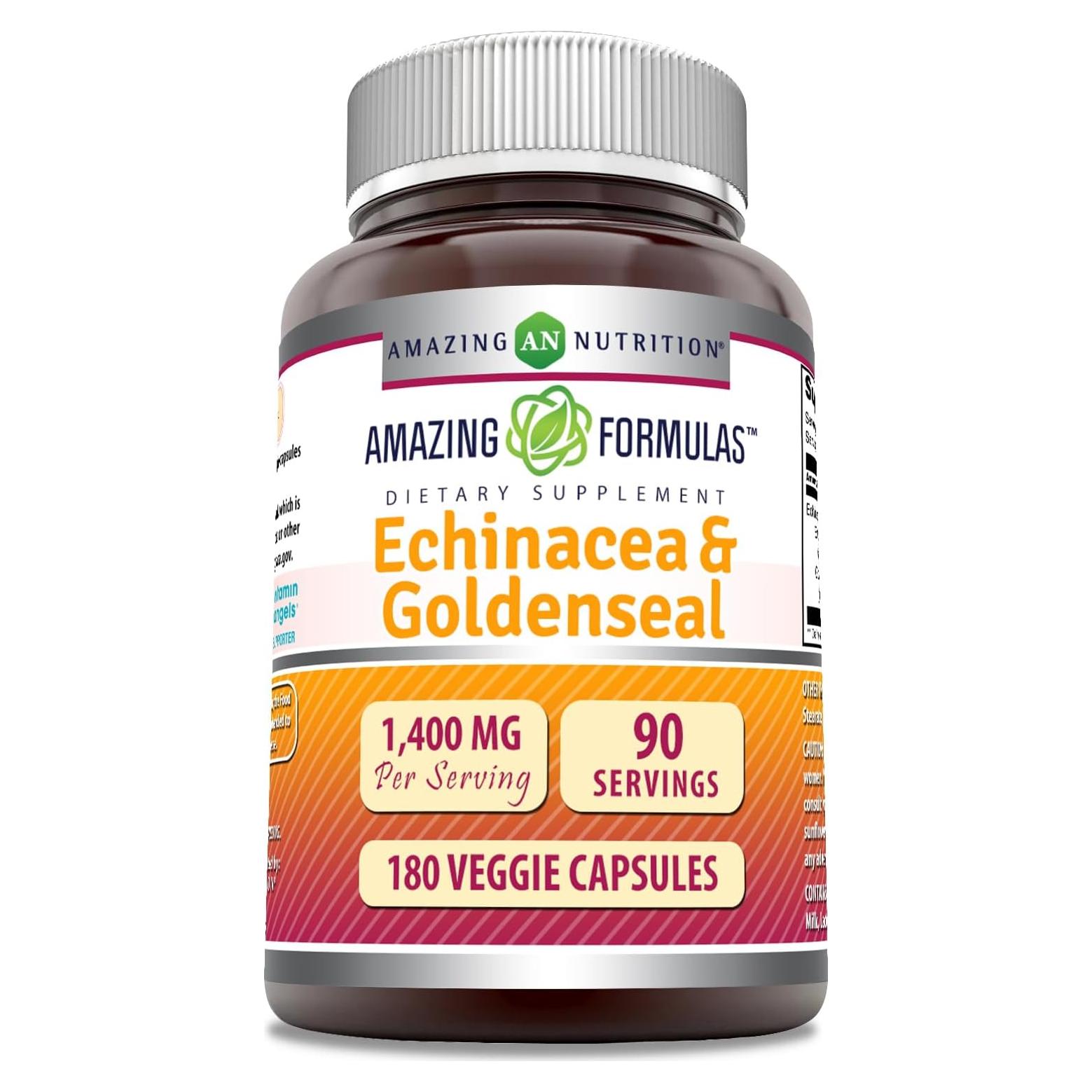Suplemento de Equinácea Sello Dorado Nutrición Asombrosa 1400 Mg
