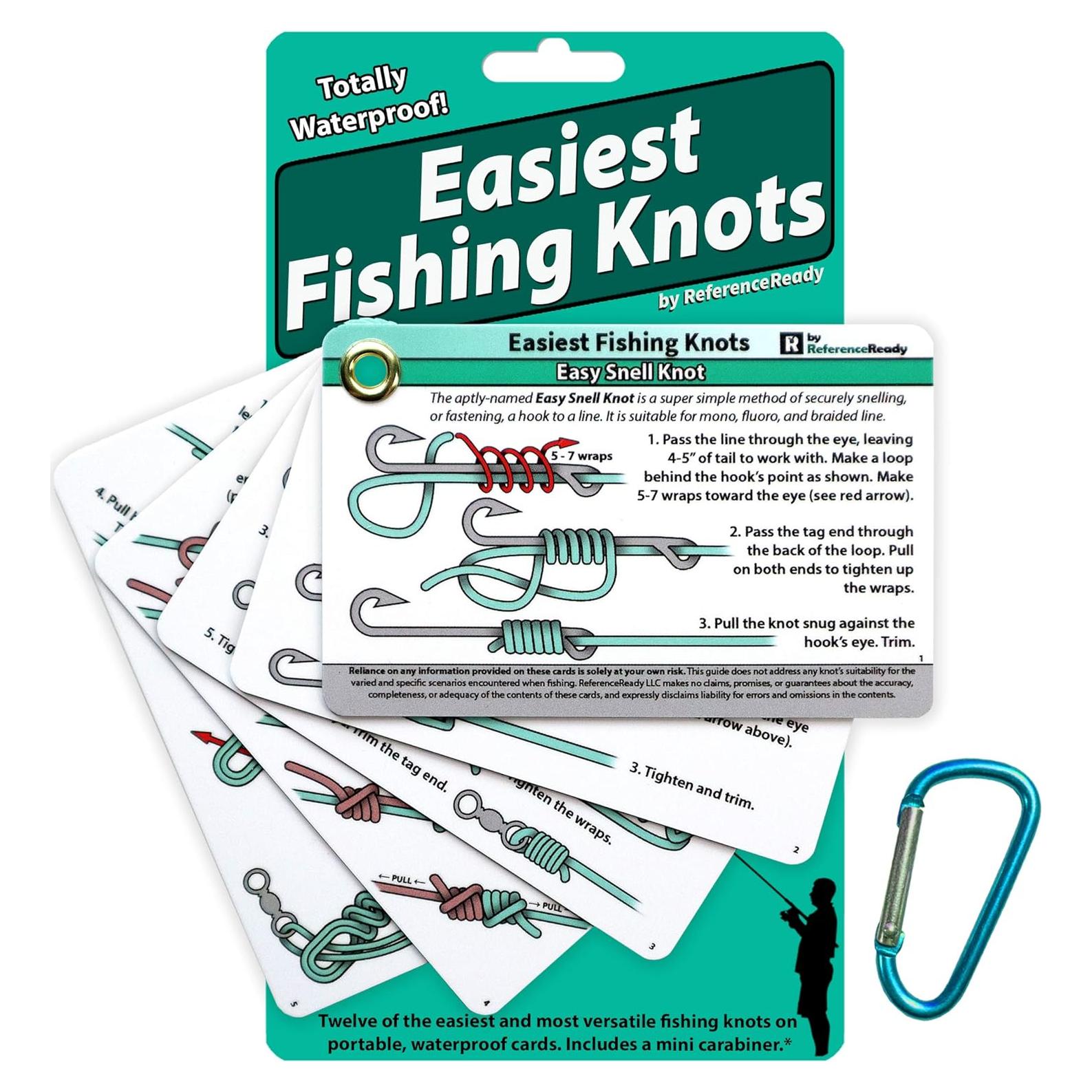 Guía de Nudos de Pesca ReferenceReady 12 Nudos Impermeable