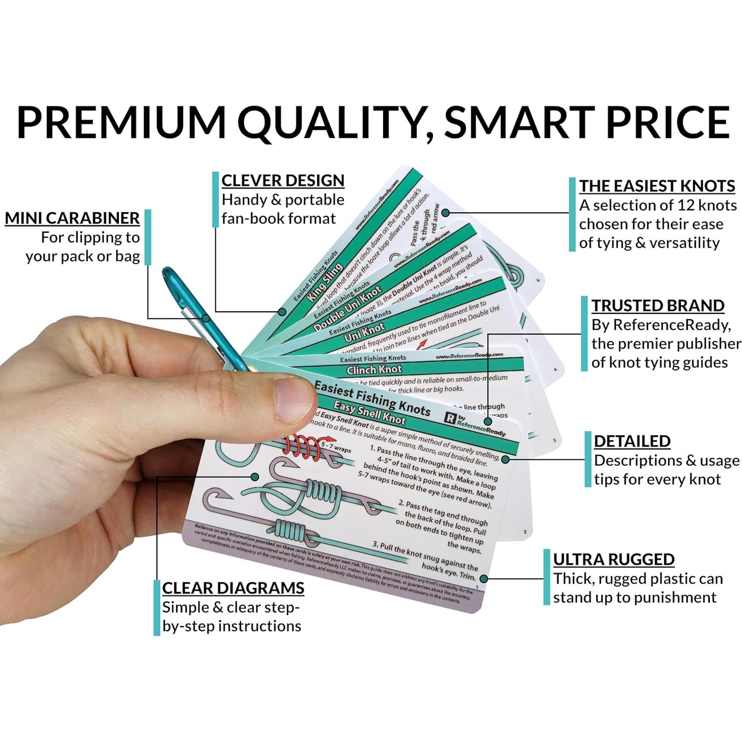 Guía de Nudos de Pesca ReferenceReady 12 Nudos Impermeable