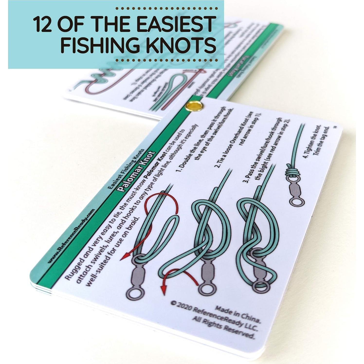 Guía de Nudos de Pesca ReferenceReady 12 Nudos Impermeable