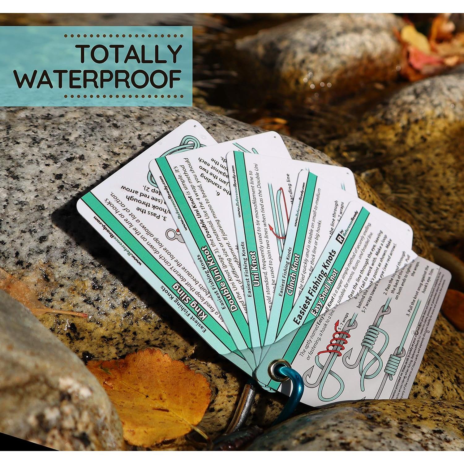 Guía de Nudos de Pesca ReferenceReady 12 Nudos Impermeable