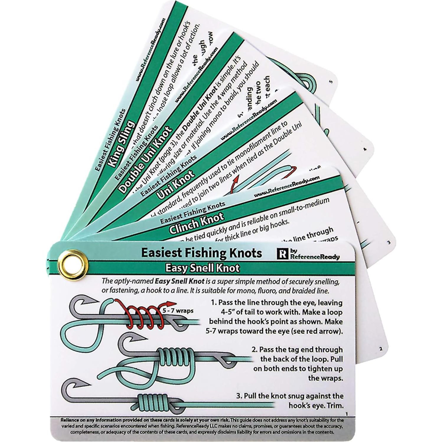 Guía de Nudos de Pesca ReferenceReady 12 Nudos Impermeable