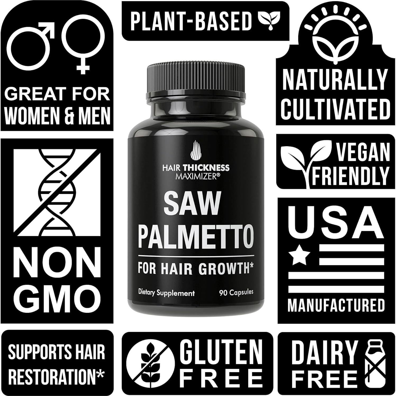 Suplemento de Saw Palmetto Hair Thickness Maximizer 1200mg