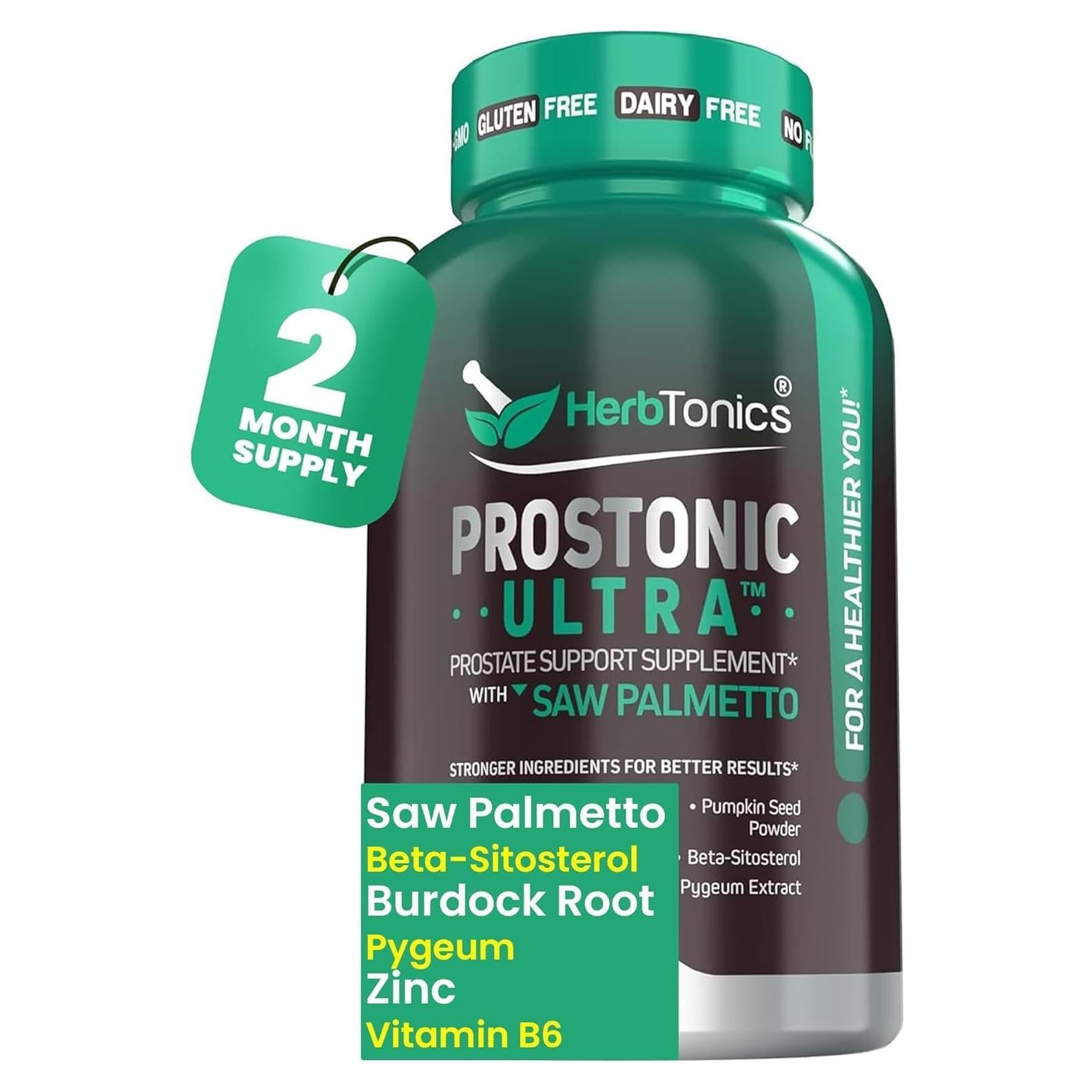 Suplemento Prostonic Ultra Herbtonics - 120 Cápsulas para Próstata y Cabello