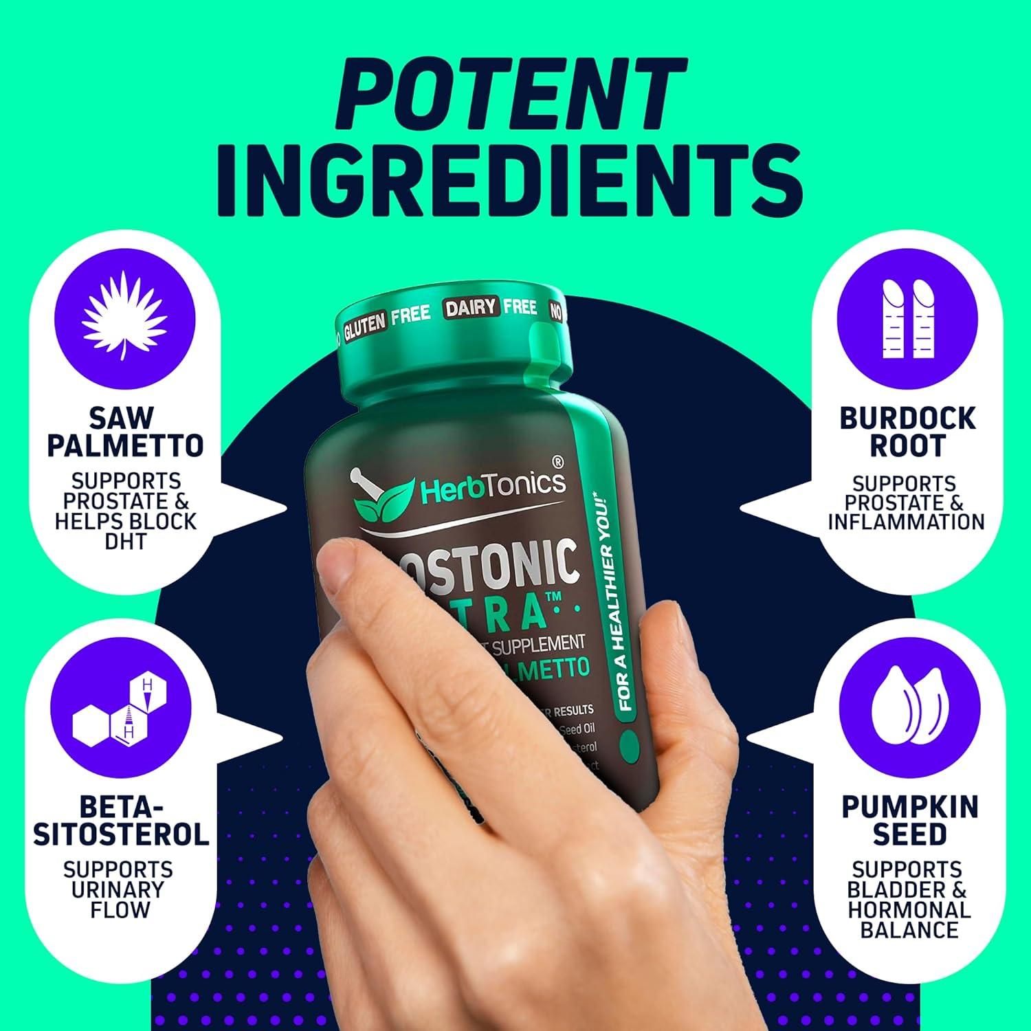 Suplemento Prostonic Ultra Herbtonics - 120 Cápsulas para Próstata y Cabello
