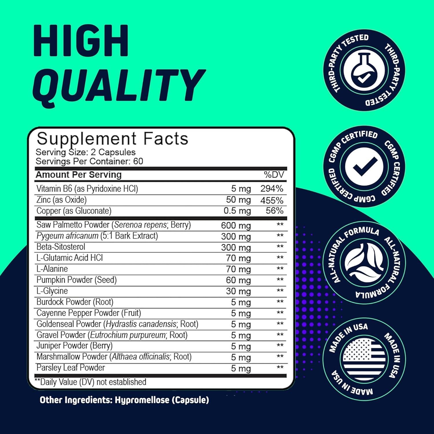 Suplemento Prostonic Ultra Herbtonics - 120 Cápsulas para Próstata y Cabello