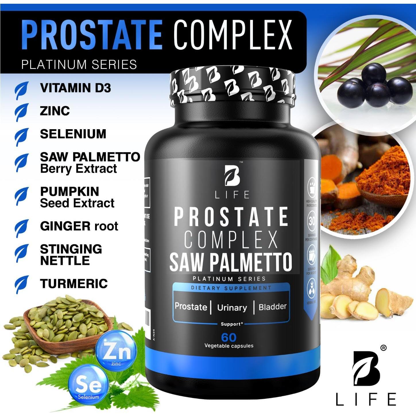 Suplemento Prostático B Life - Saw Palmetto y Semilla de Calabaza - 60 Cápsulas