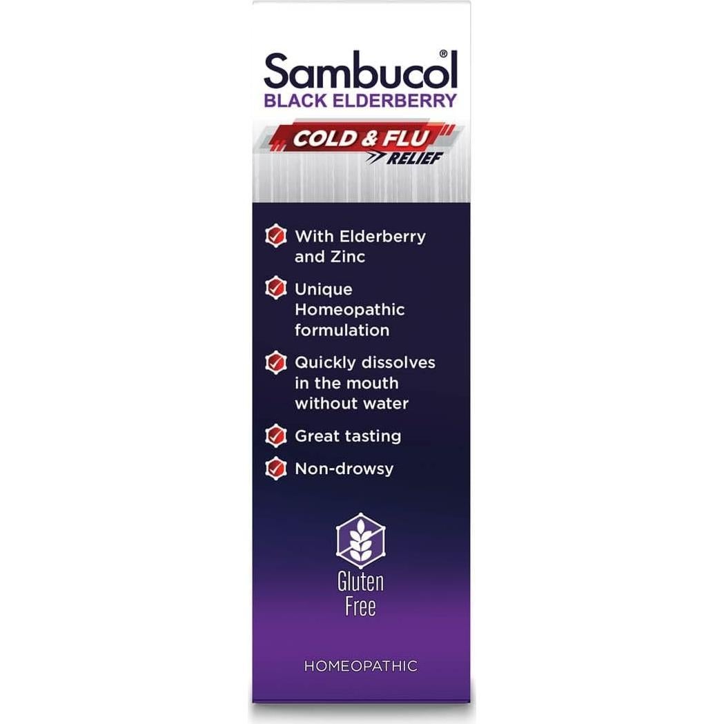 Tabletas disolventes Sambucol para resfriados - 60 unidades