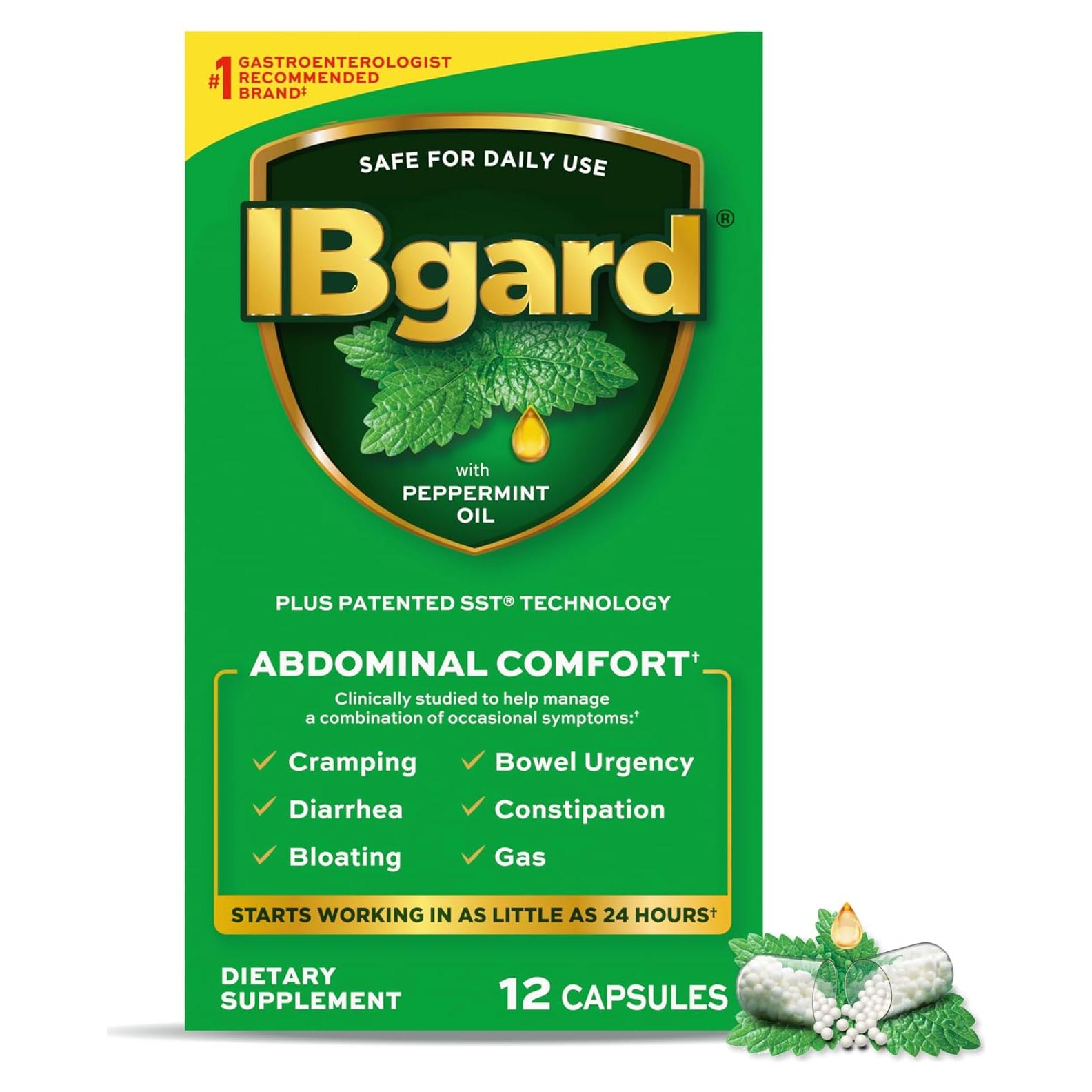 Suplemento Digestivo IBgard - 12 Cápsulas de Aceite de Menta