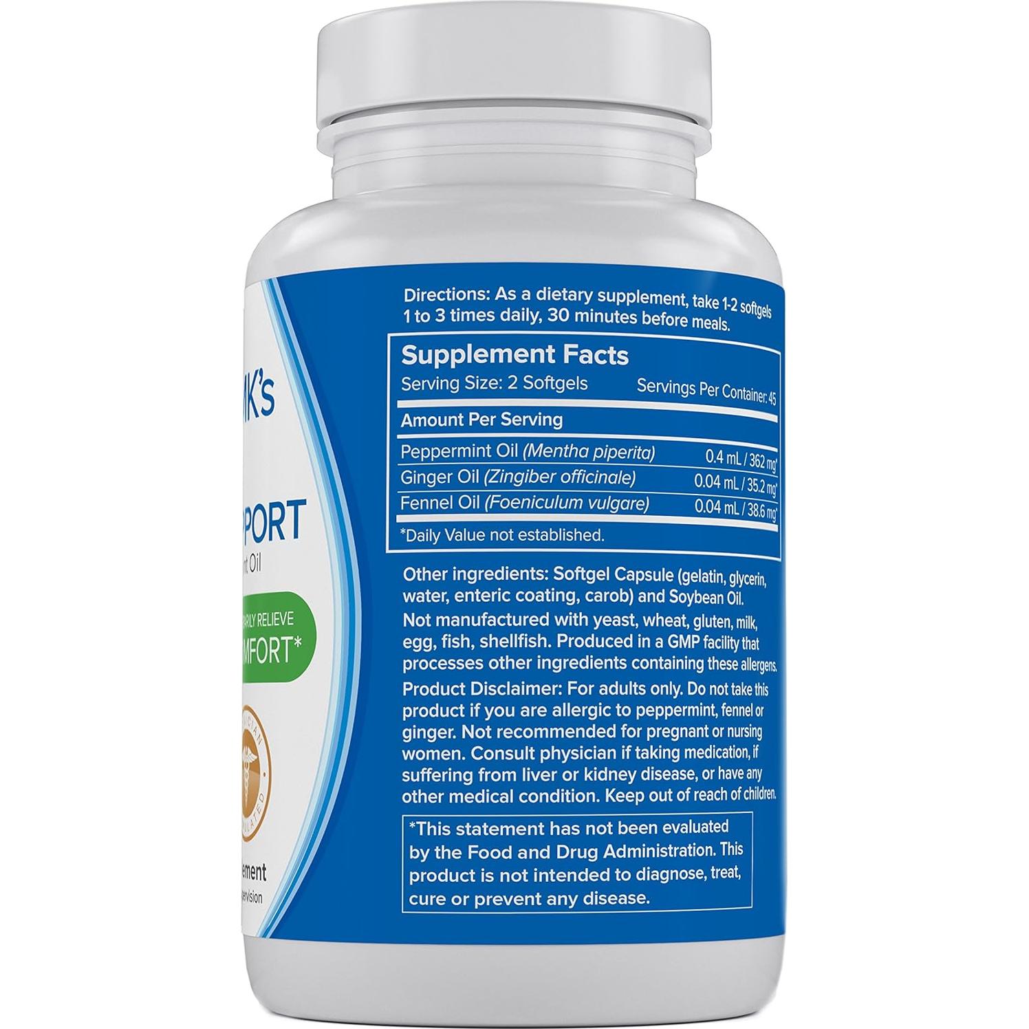 Suplemento Alivio SII Doctor MK's - 90 Cápsulas Aceite de Menta