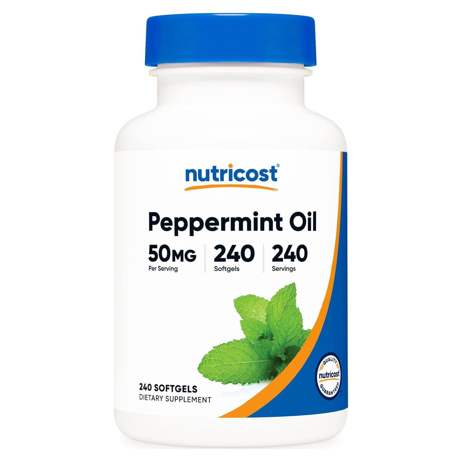 Aceite de Menta Nutricost 240 Softgels 50 mg Sin Gluten