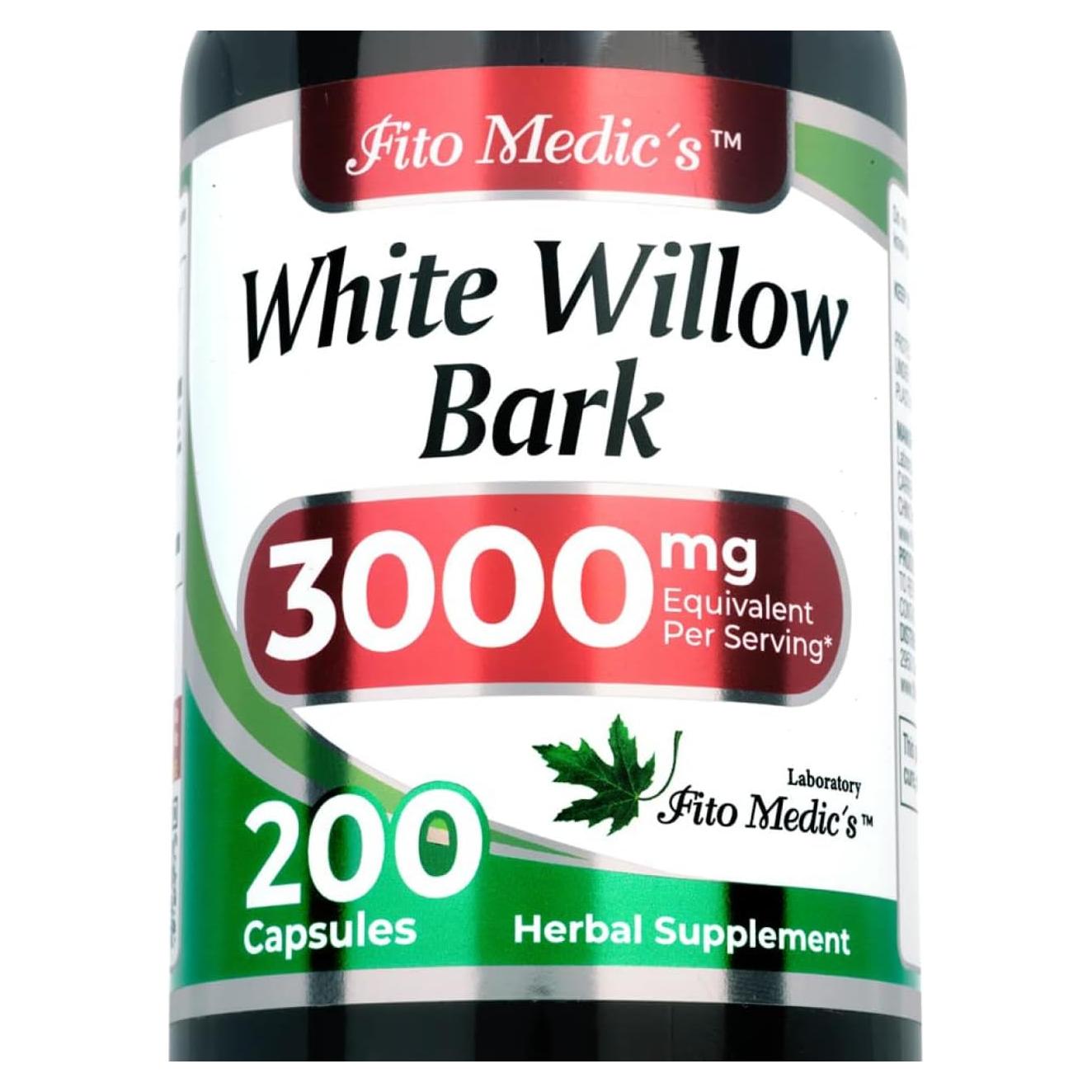 Suplemento Herbal FITO MEDIC'S Corteza de Sauce Blanco 180 Cápsulas