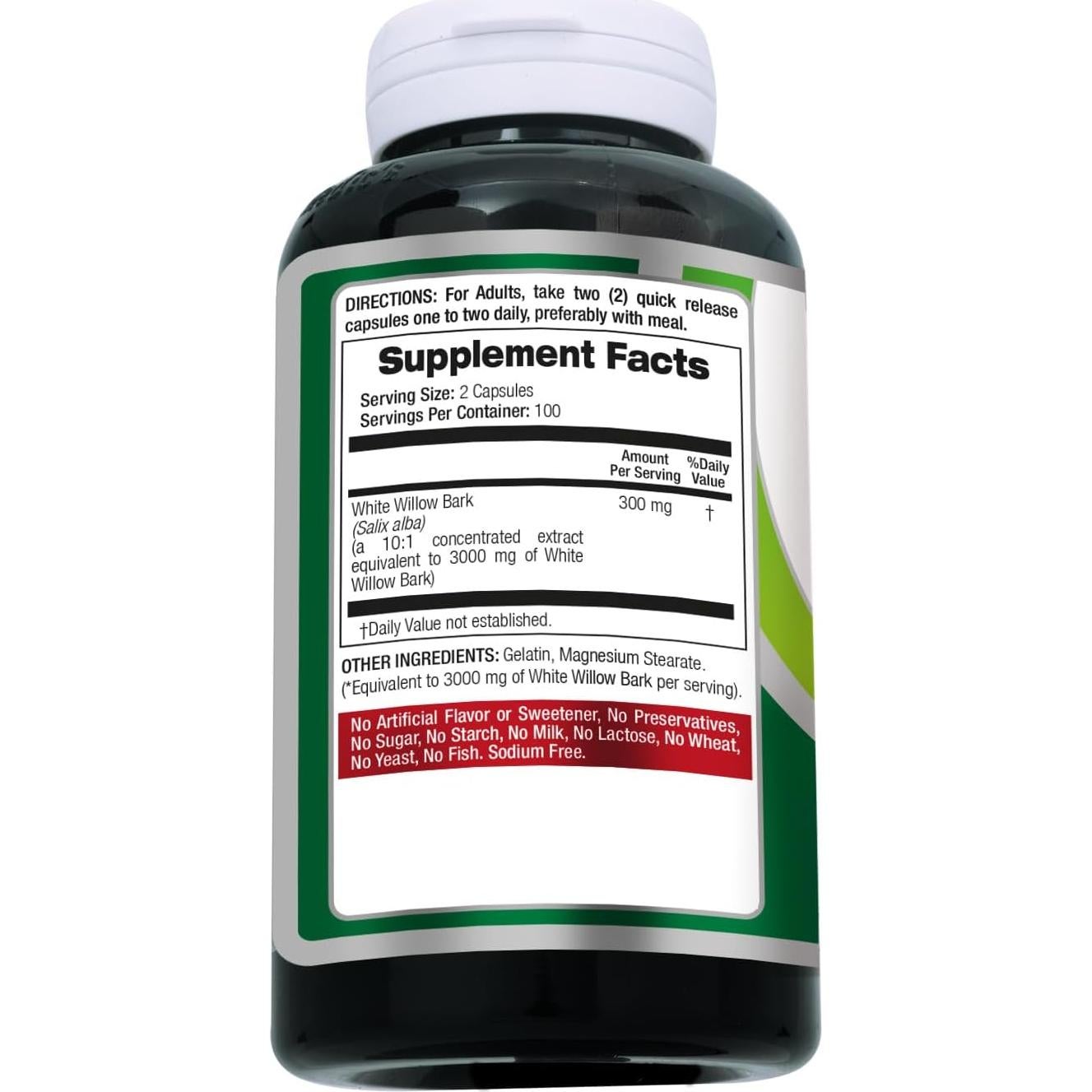 Suplemento Herbal FITO MEDIC'S Corteza de Sauce Blanco 180 Cápsulas