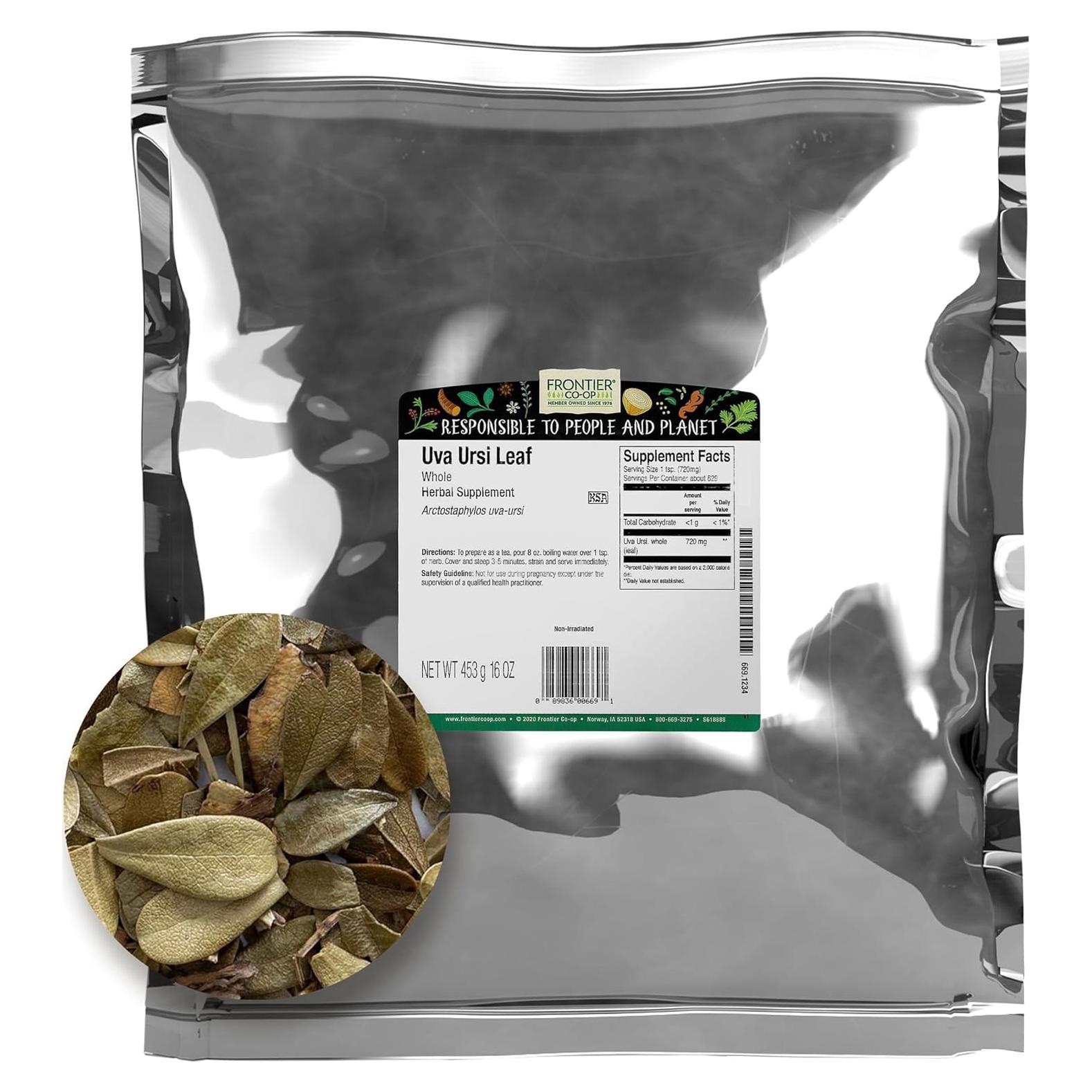 Hoja de Uva Ursi Entera Frontier Co-op 453g - Té Herbal