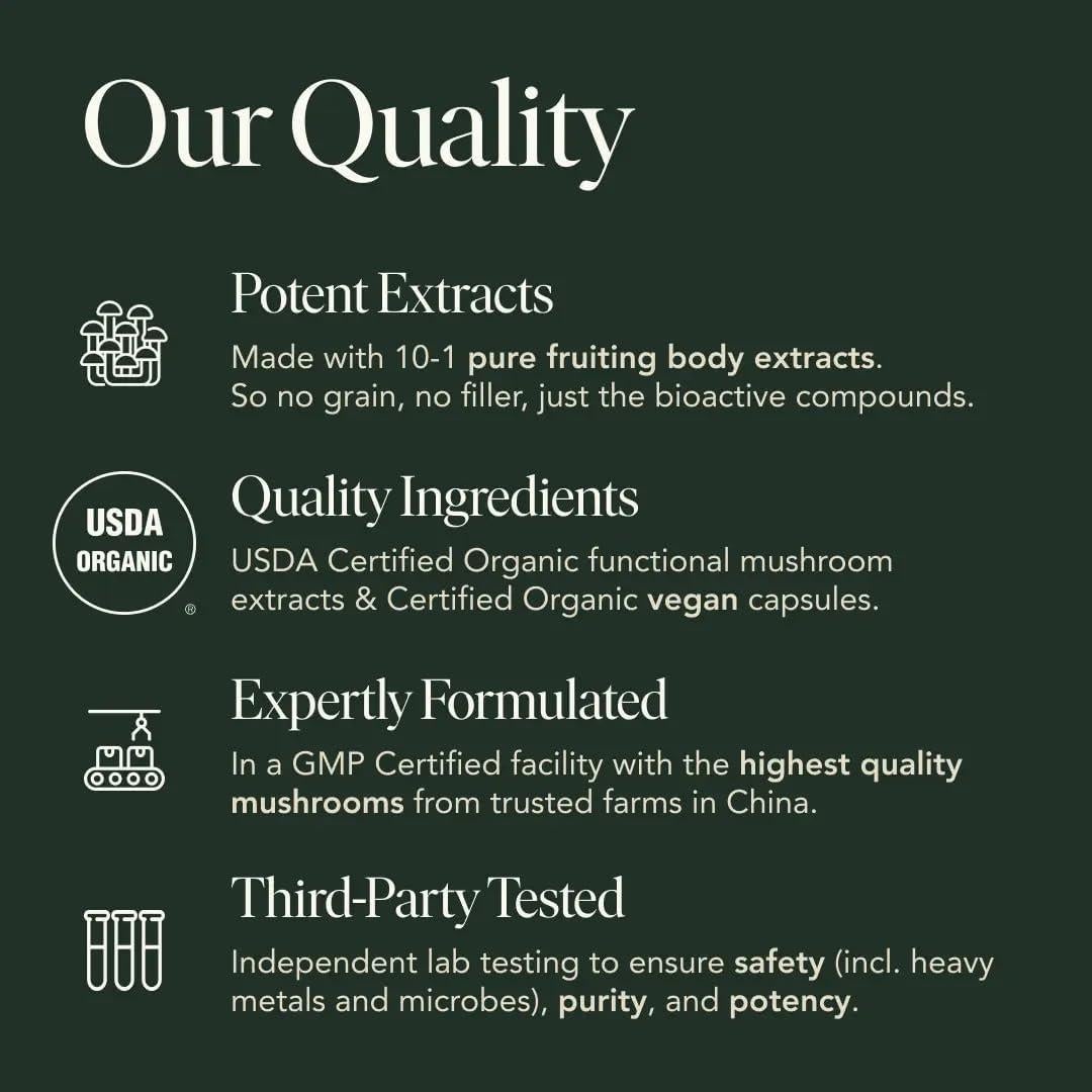 Cápsulas de Champiñón Reishi Orgánico 120 Unidades - Suplemento para Dormir