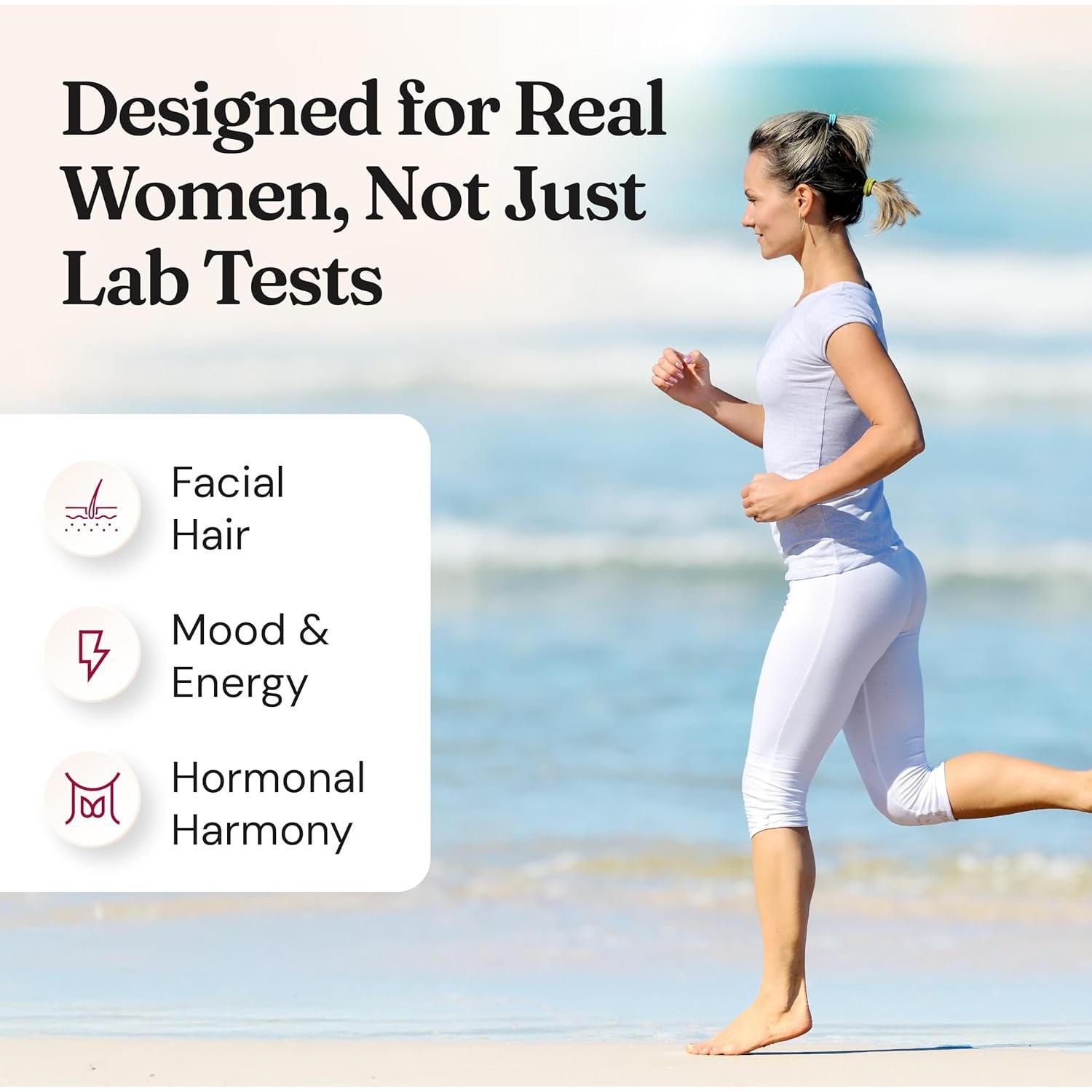 Nourished AndroEase Plus Double Strength – Vegan Hormone Balance for Women – Zinc, Reishi, Green Tea and Saw Palmetto – for Energy, Vitality, Facial Hair and Daily Wellness – 30 Capsules, Made in USA