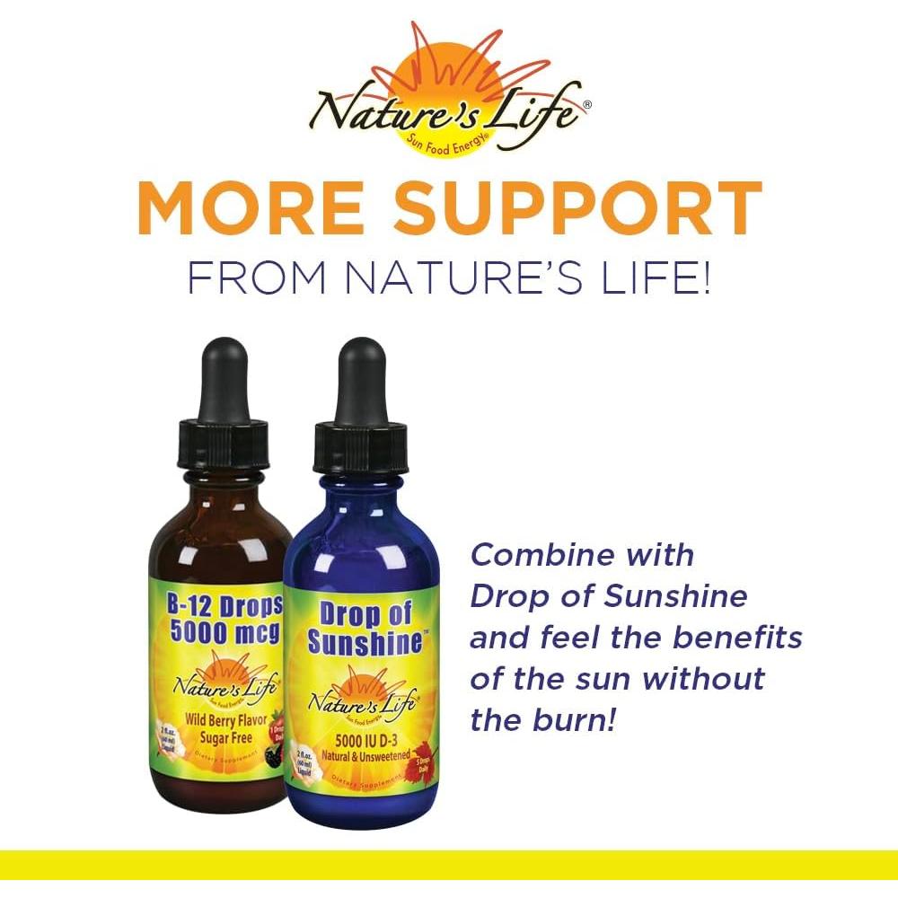 Gotas B-12 Nature's Life 118.3 ml Metilcobalamina Energía