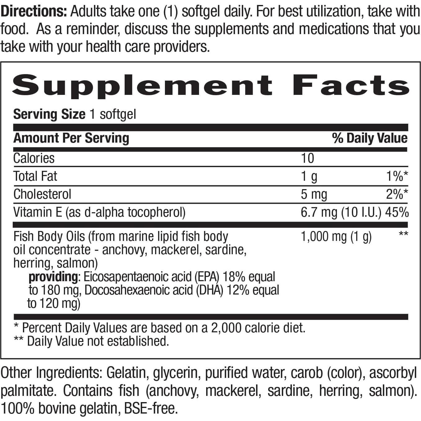 Suplemento Omega-3 Aceite de Pescado Country Life 10000mg 50 Gelatinas