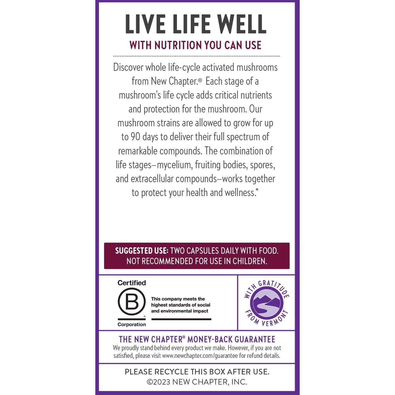 Suplemento Inmunológico LifeShield Reishi Orgánico 60 Cápsulas