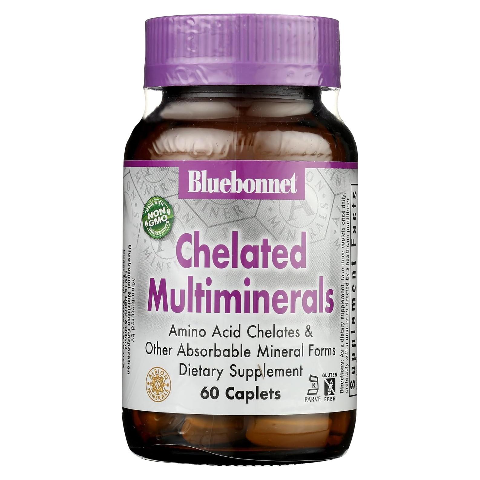 Multiminerales Quelados Bluebonnet 60 Tabletas Sin Gluten