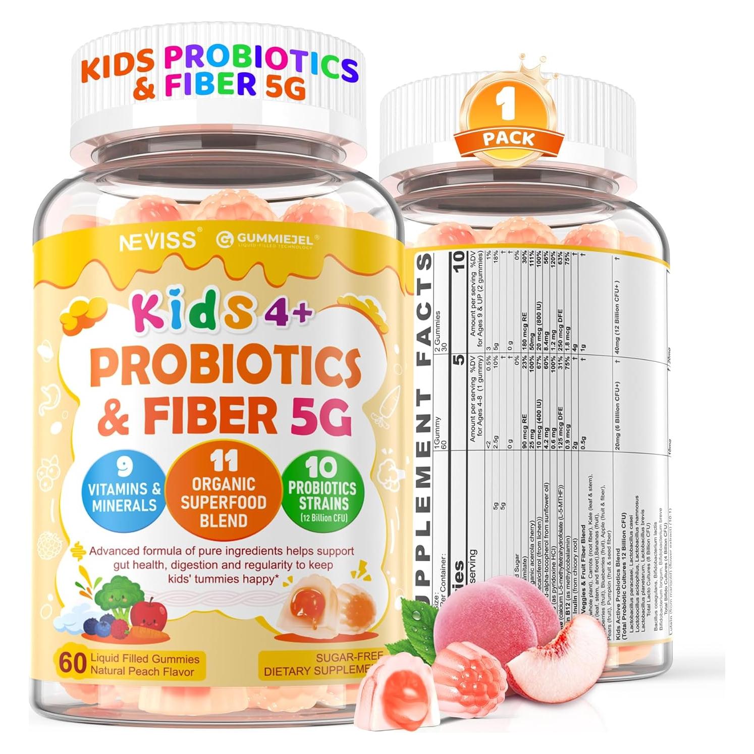 Gominolas Probioticas NEVISS 60 Cts para Niños Sin Azúcar
