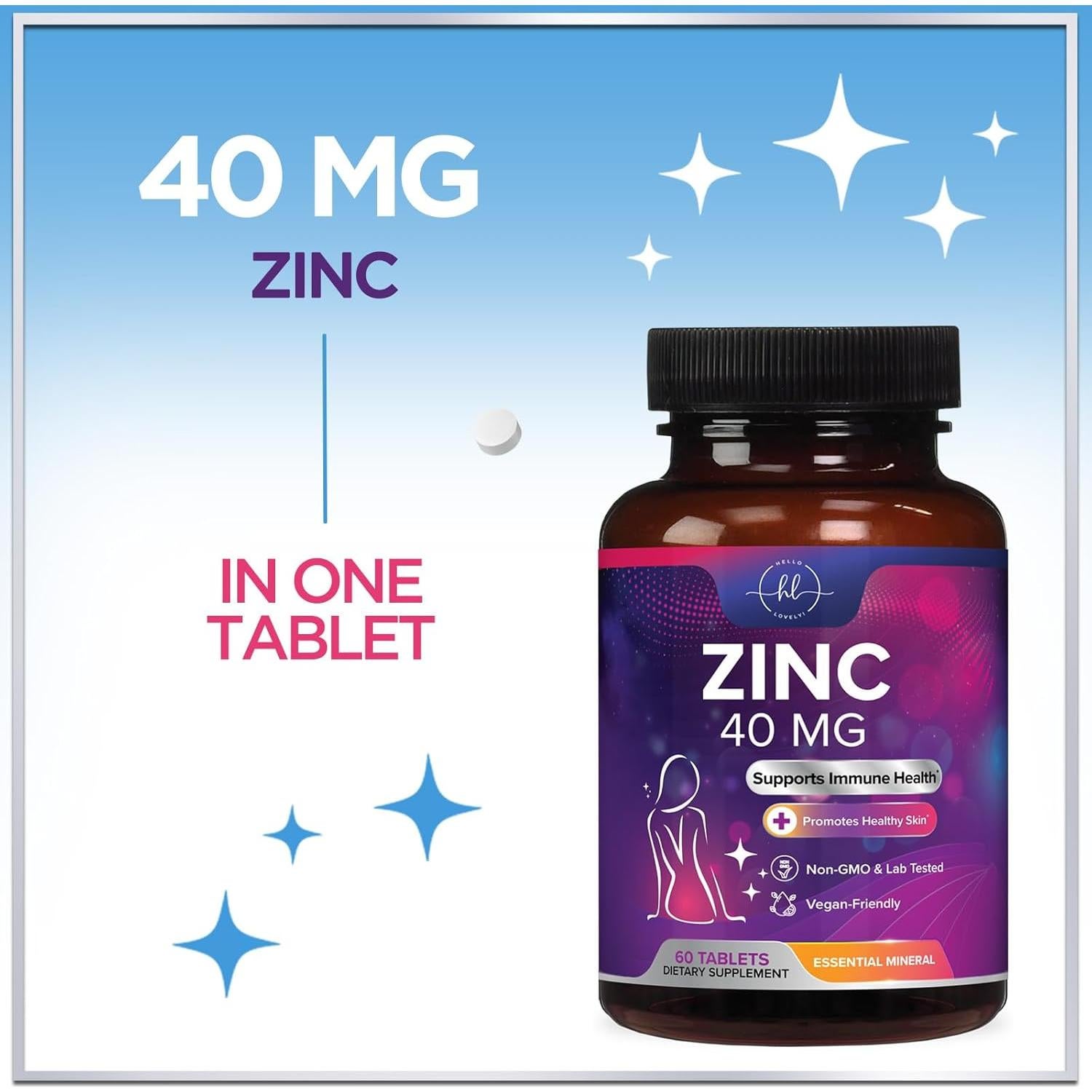 Suplemento de Zinc 40mg Hola Encantadora - 60 Tabletas
