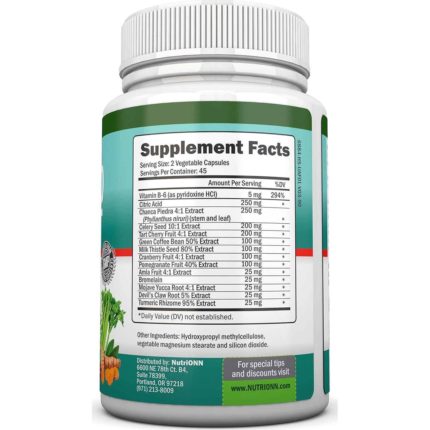 Suplemento Herbal de Limpieza Ácido Úrico NutriONN - 99g