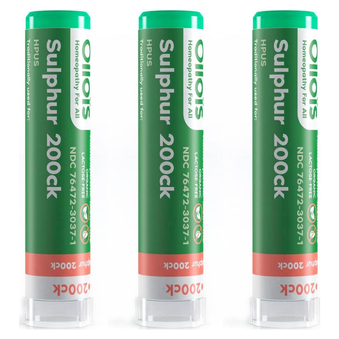 Medicamento Homeopático Ollois Azufre 200ck Orgánico 80 Pellets