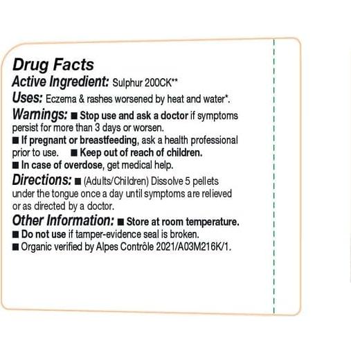 Medicamento Homeopático Ollois Azufre 200ck Orgánico 80 Pellets