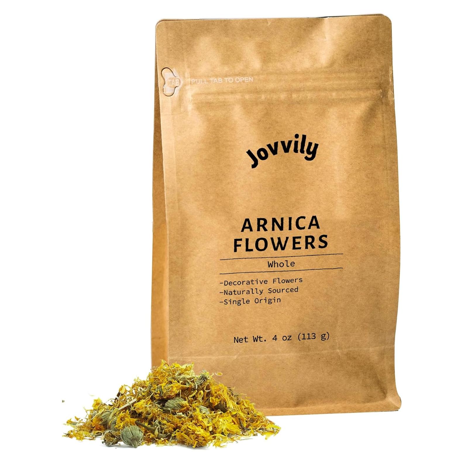 Flores de Árnica Secas Enteras Jovvily 113.4g para Cataplasmas