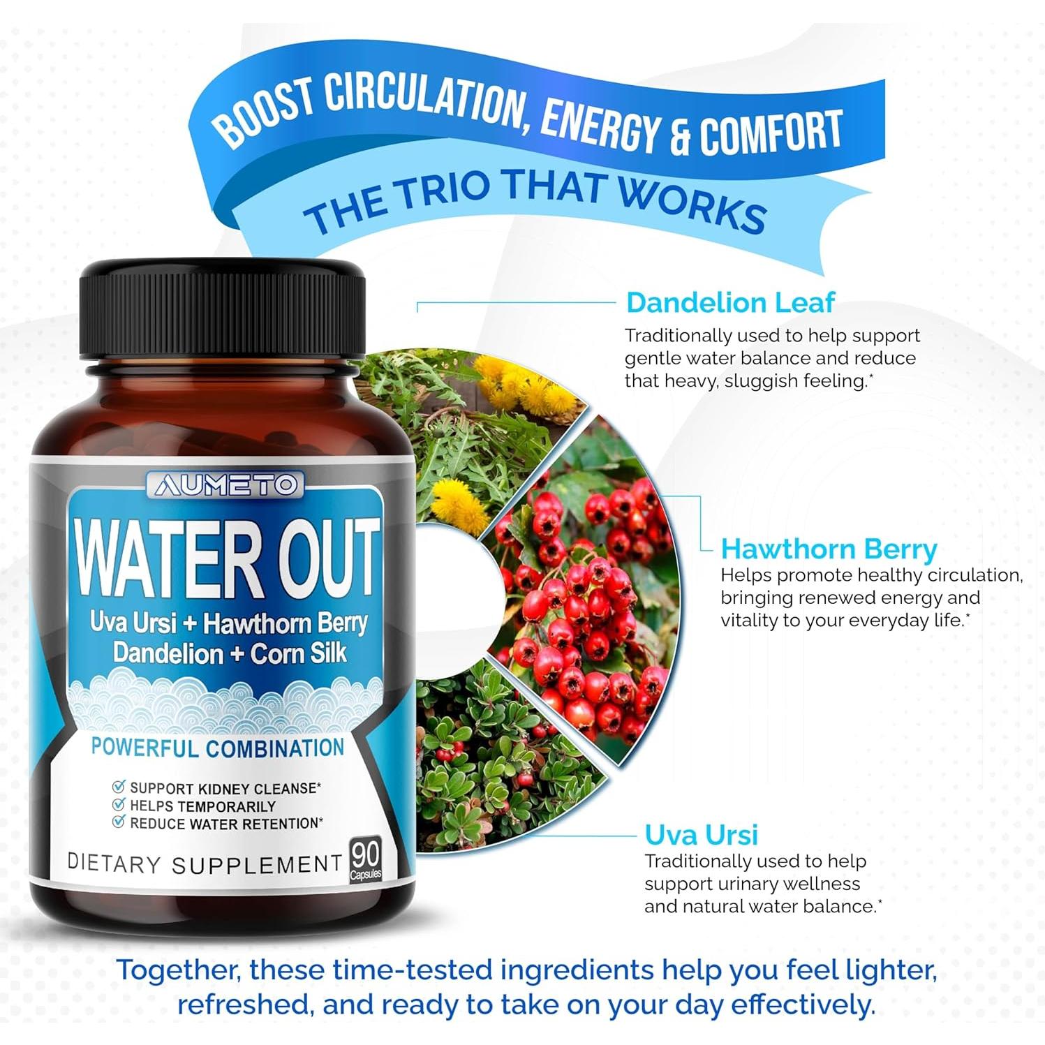 Suplemento Aumeto Water Out 90 Cápsulas - Equilibrio de Agua