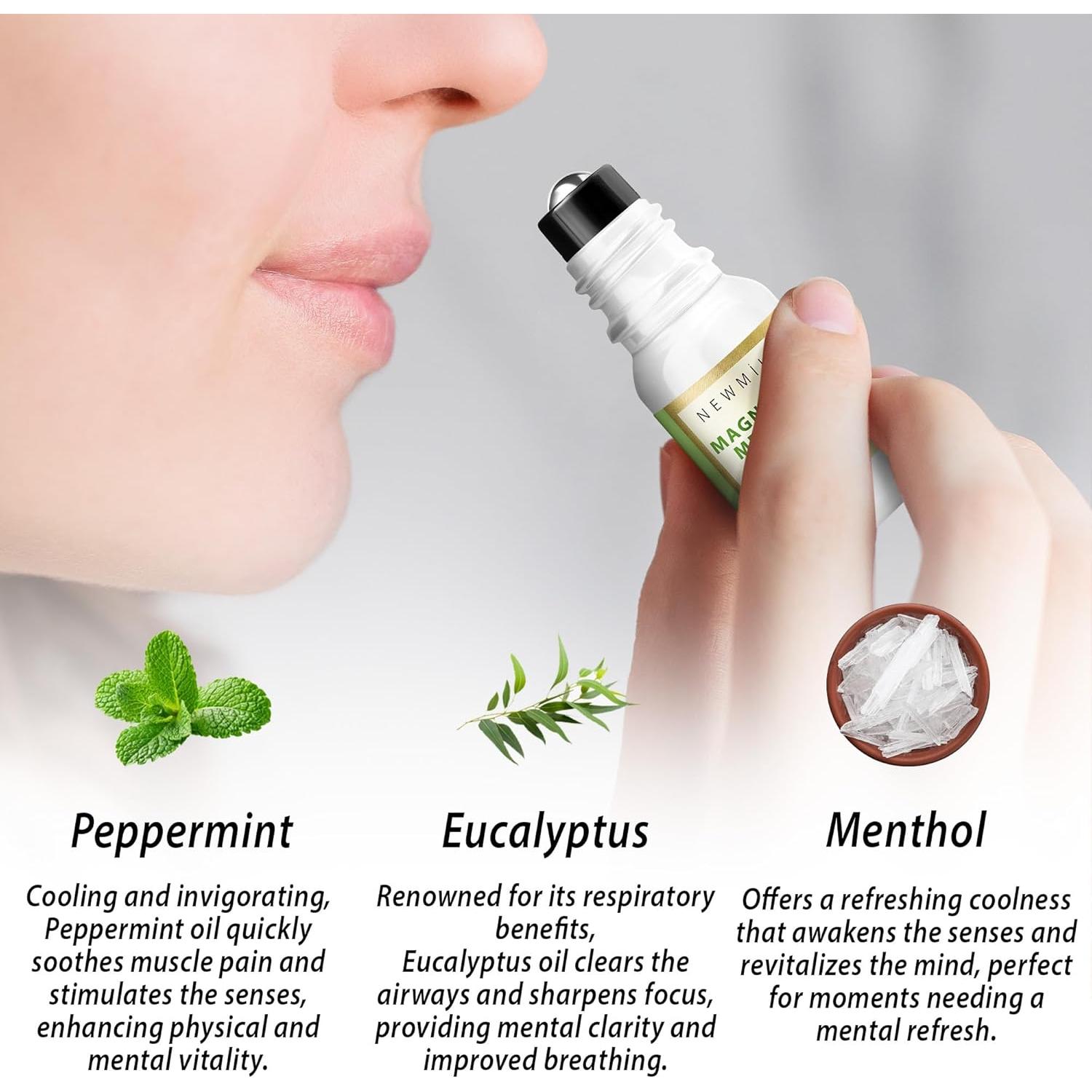 Roll On de Magnesio Mentol New Miuz 10ml - Alivio Rápido para Migrañas