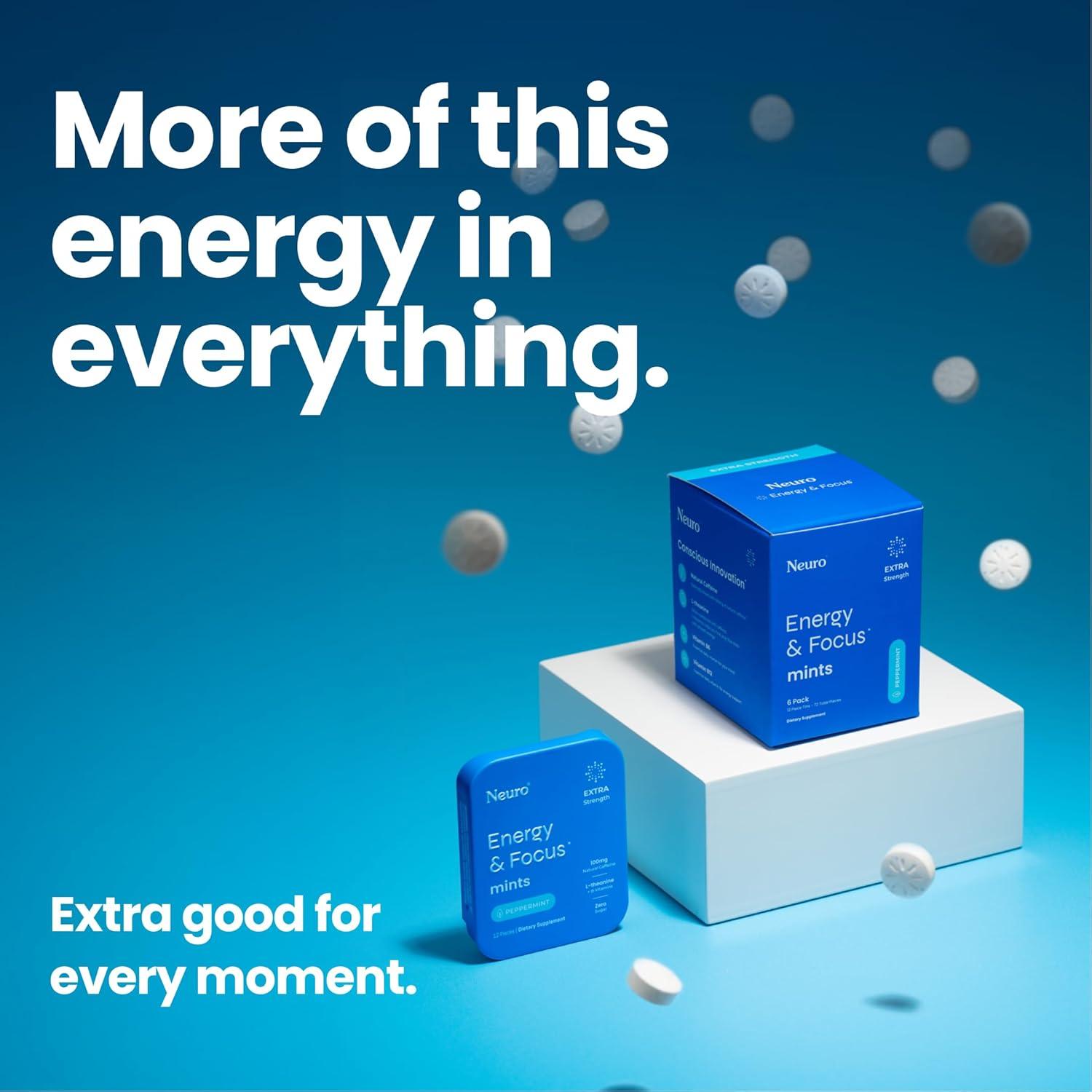 NeuroGum Menta Energía y Enfoque 90 Piezas 100mg Cafeína