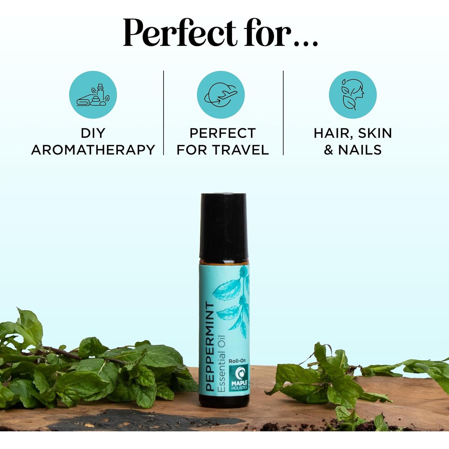 Aceite Esencial de Menta Roll-On Maple Holistics 9.86 ml x2