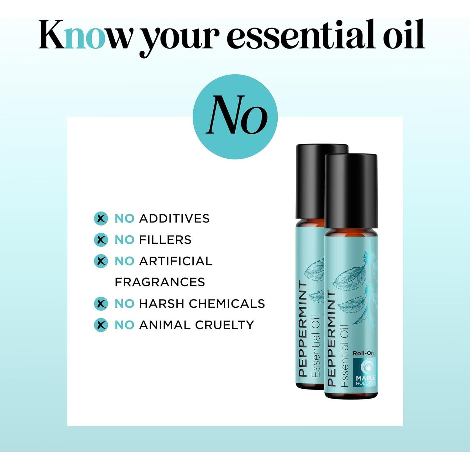 Aceite Esencial de Menta Roll-On Maple Holistics 9.86 ml x2