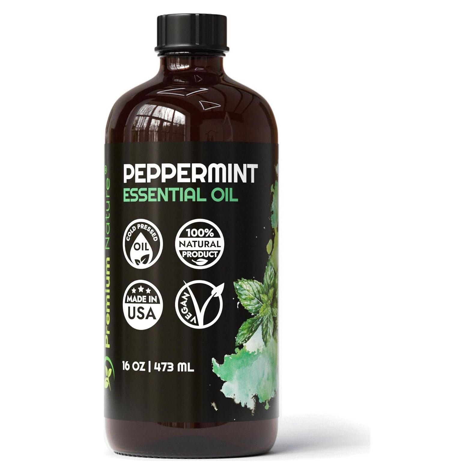 Aceite Esencial de Menta Premium Nature 473ml - Orgánico para Difusor y Cabello