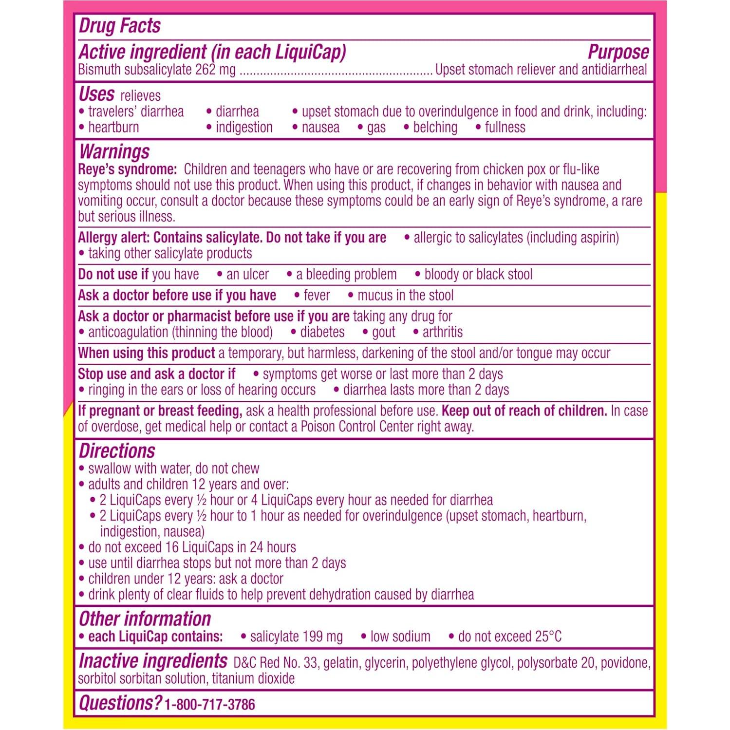 Pepto Bismol Liquicaps 48 Unidades - Alivio Estómago Alterado