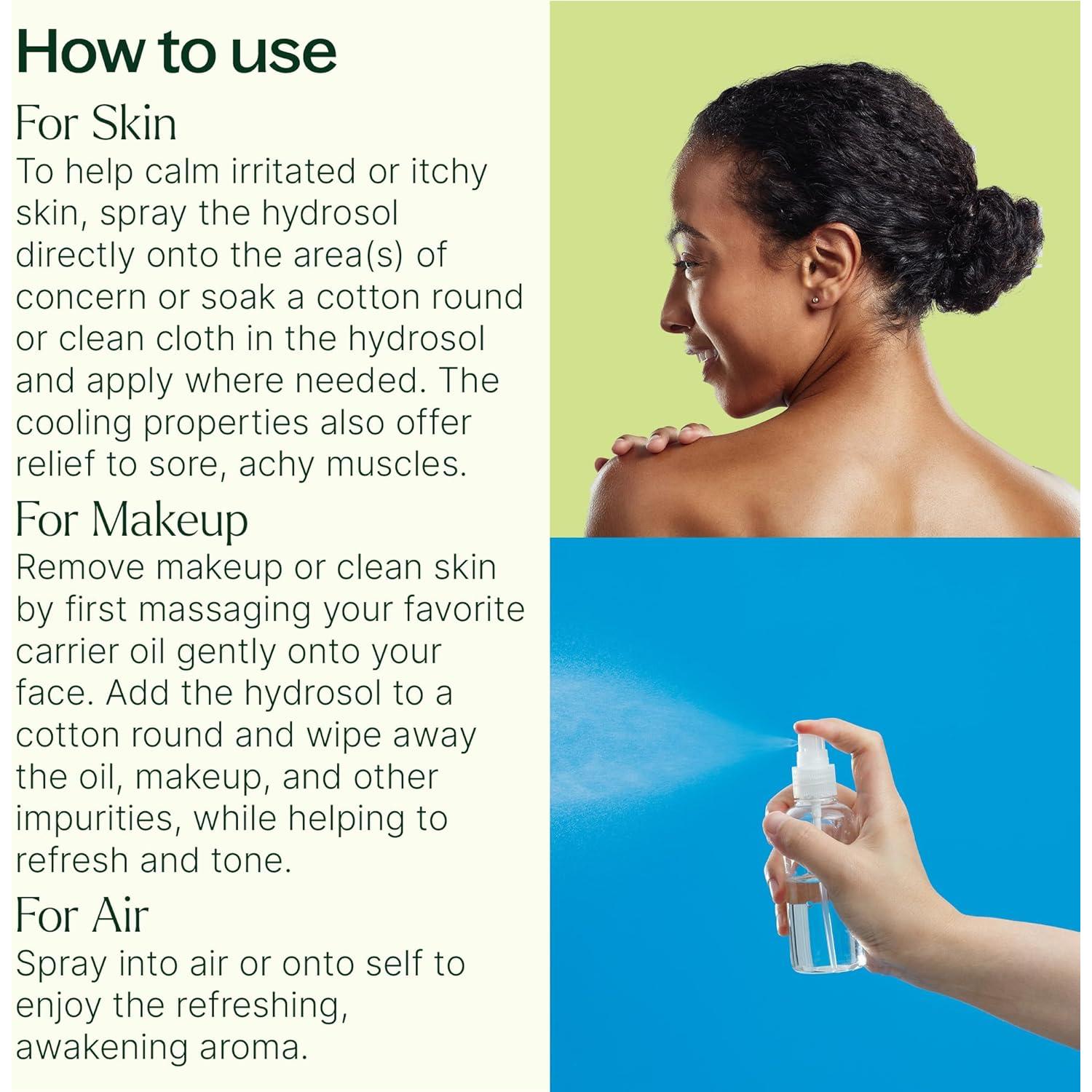 Plant Therapy Peppermint Hydrosol Flower Water, By-Product of Essential Oils 4 oz