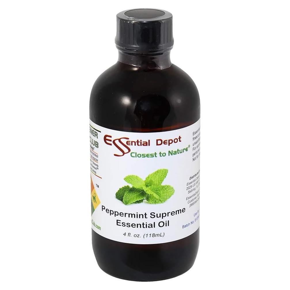 Essential Depot Peppermint Essential Oil - GC/MS Tested - Supplied in 4 oz. Amber Glass Bottle with Black Phenolic Cone Lined and Safety Sealed Cap