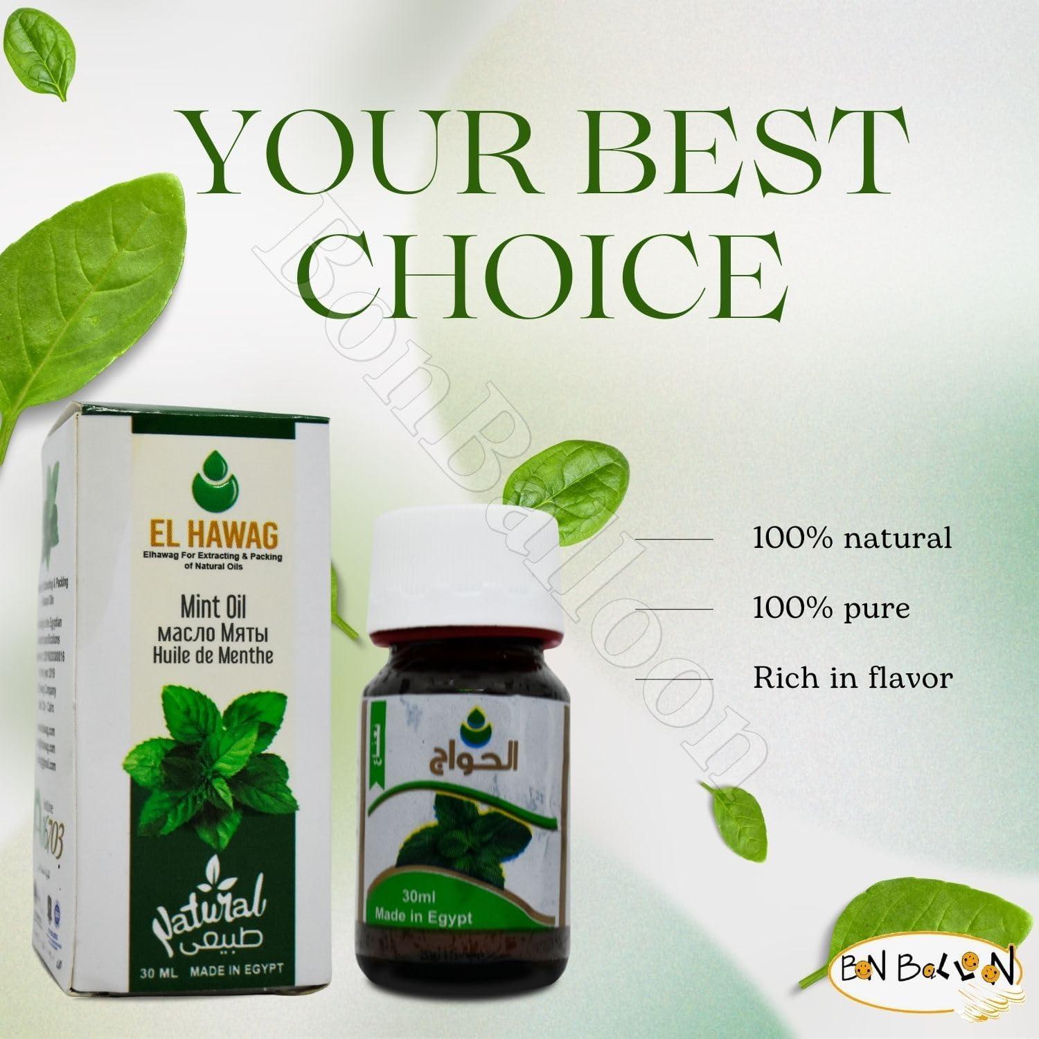 Aceite de Menta Puro Elhawag 30 ml - Natural y Kosher