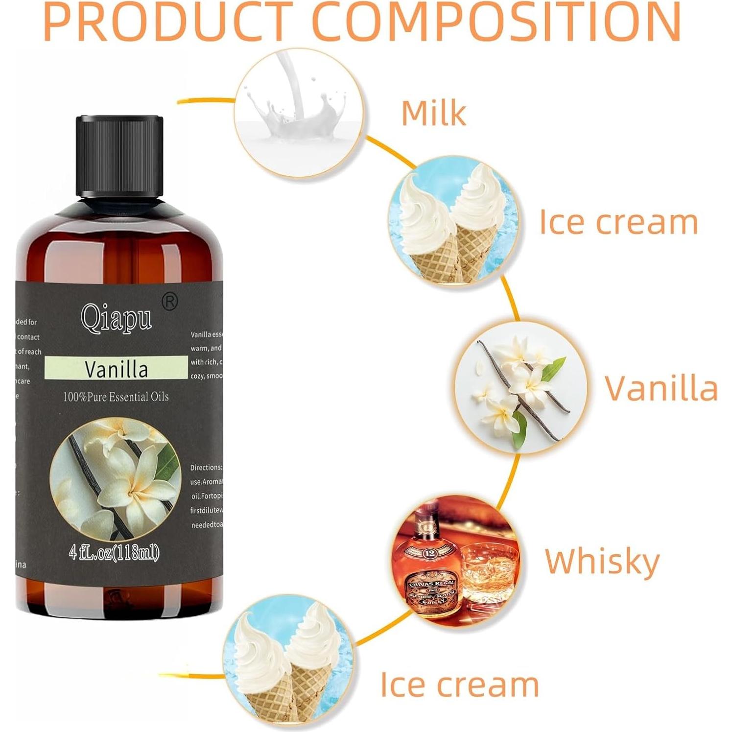 Aceite Esencial de Aromaterapia Qiapu 118 ml Jazmín y Vainilla