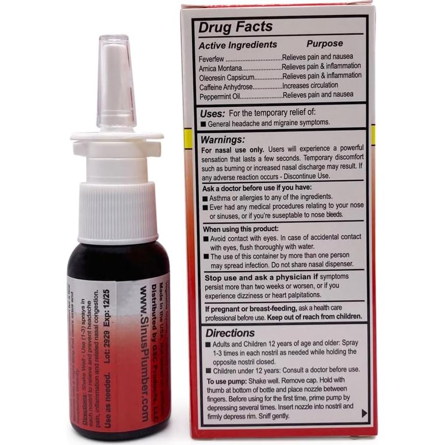 Spray Nasal Sinus Plumber Greensations 100ml Alivio Dolor Cabeza